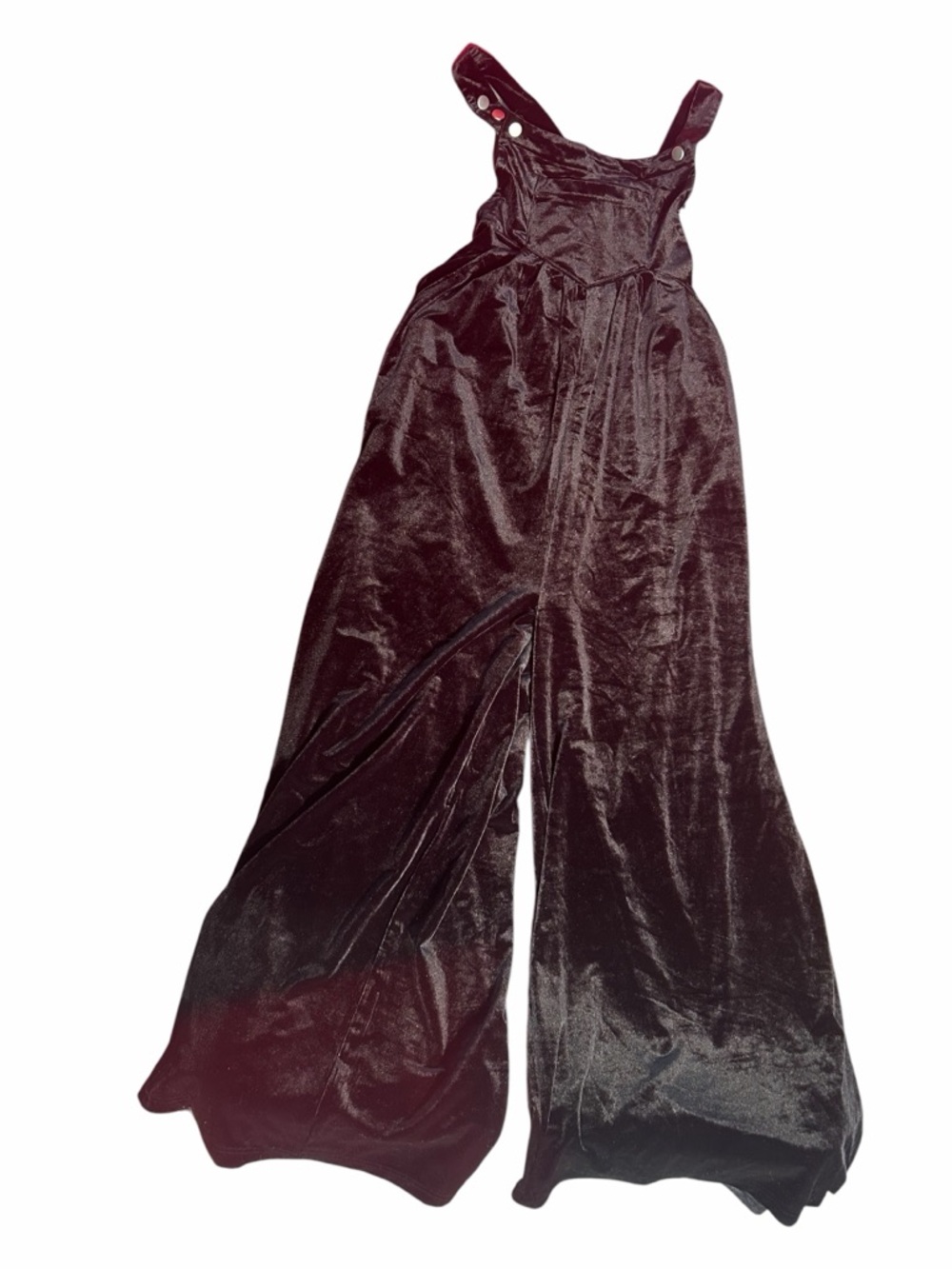 BiBi Black Velvet Wide Leg Jumpsuit Overalls Size Large NWT